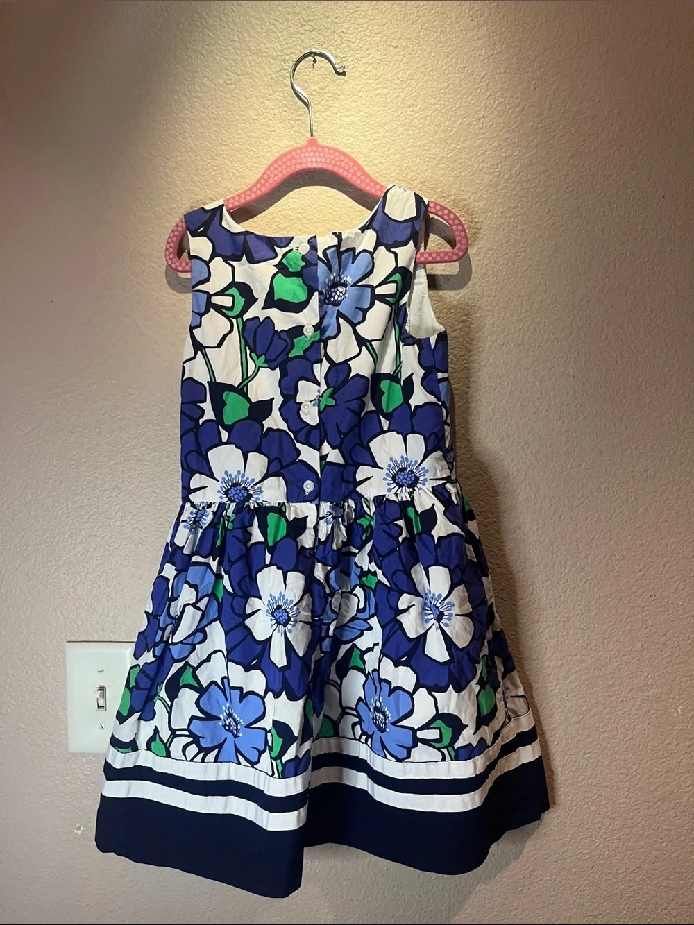 Gymboree Girl’s Cotton Floral Grosgrain Ribbon Dress Size 7
